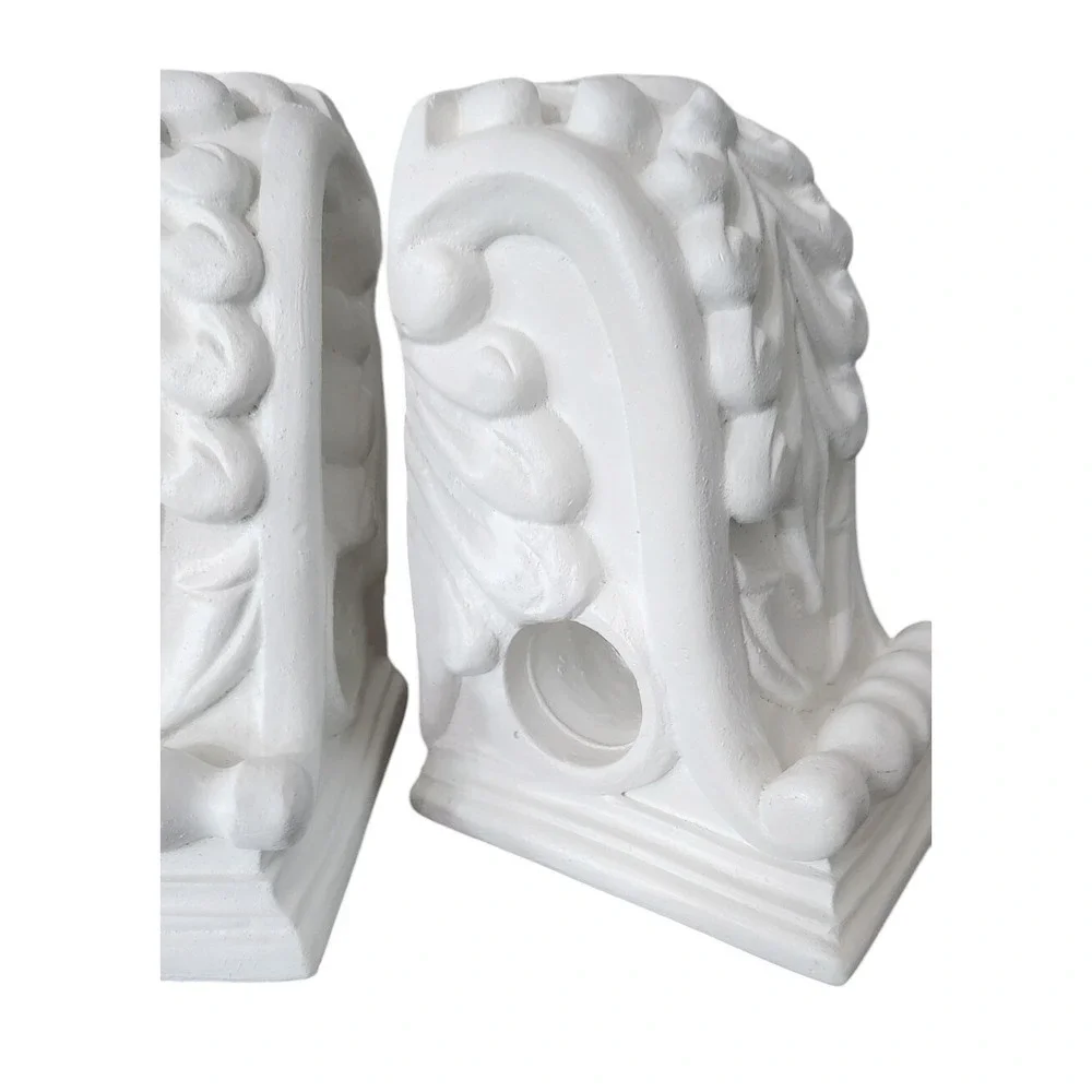 Pair of Drapery Sconce Corbels Curtain Rod Holders Fleur-de-lis French Victorian